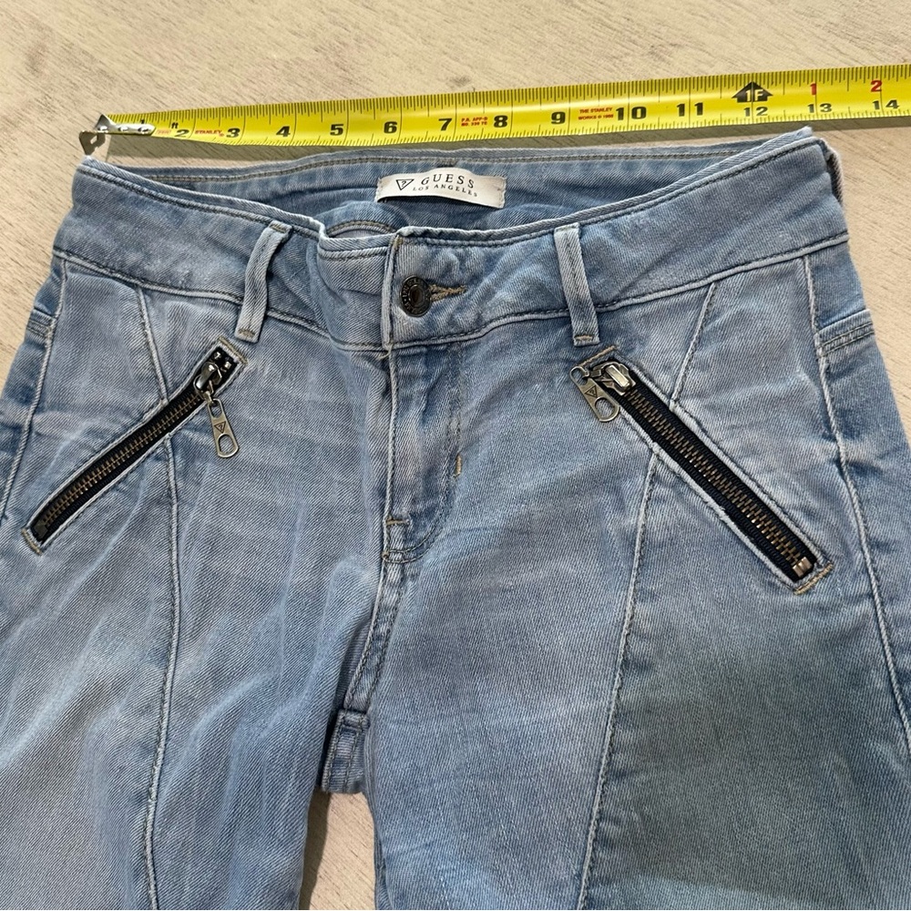 Guess Light Blue Skinny Jeans with Zipper Accents - Picture 6 of 10